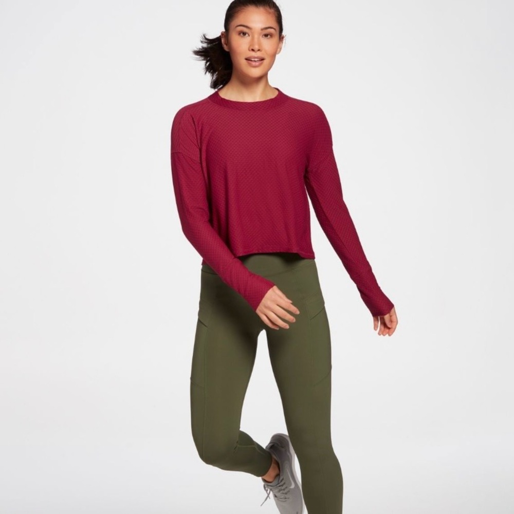 Calia by Carrie Underwood Diamond Mesh Long Sleeve Shirt